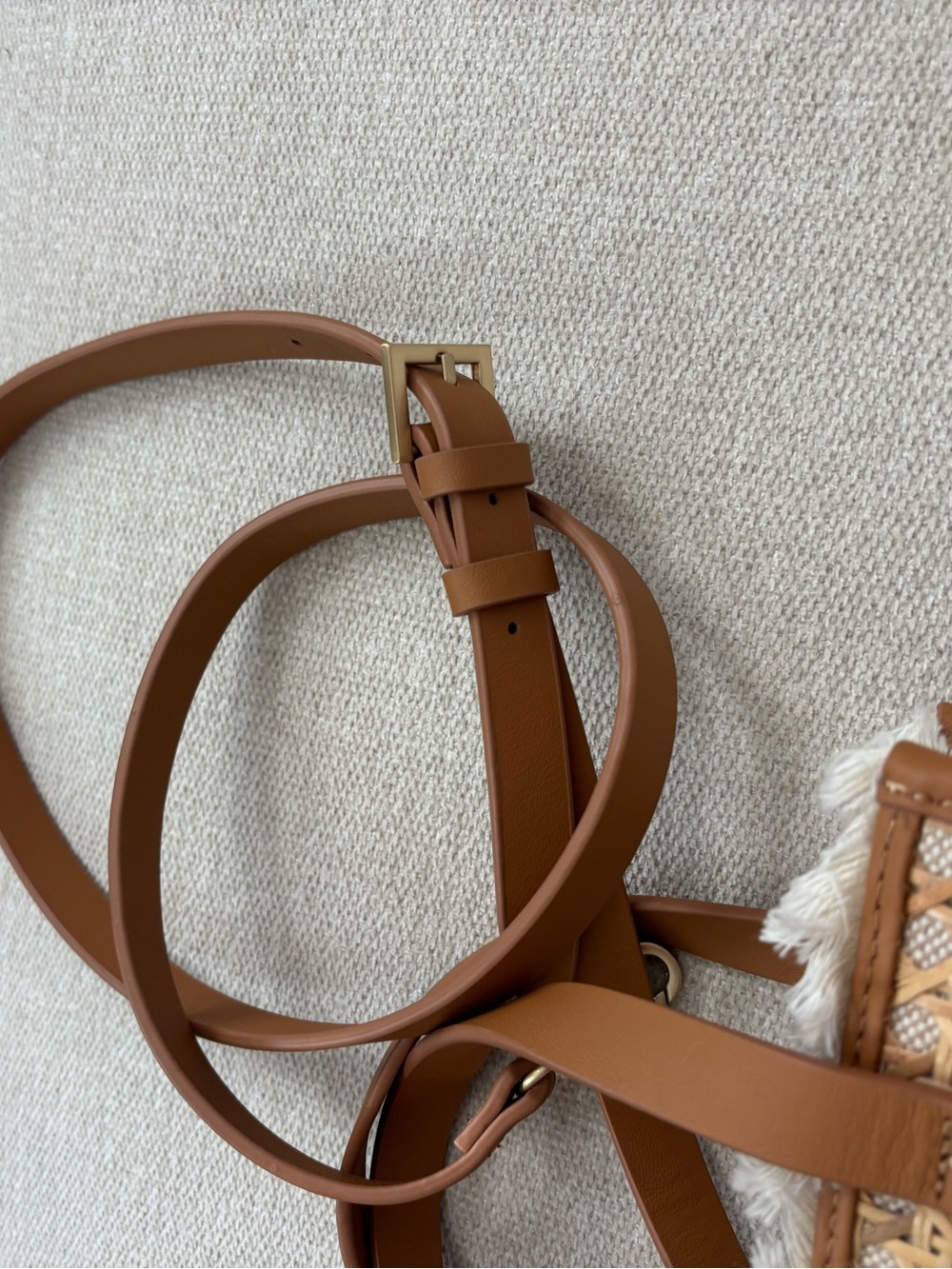 Spartina 449 Tan Raffia Woven Tote with Tassels - Picture 5 of 9